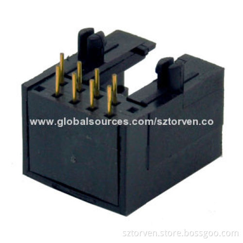 Side-entry Modular Jack, 1 x 1, Tab Down, Available in 1 x 1-1 x 8-pole